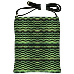 Modern Wavy Stripes Pattern Shoulder Sling Bags by dflcprints