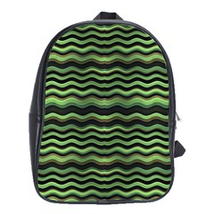 Modern Wavy Stripes Pattern School Bag (xl) by dflcprints