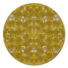 Golden Stars In Modern Renaissance Style Magnet 5  (round) by pepitasart