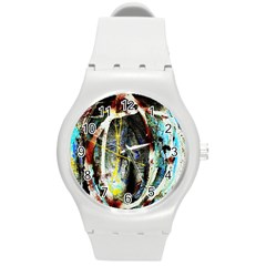 Egg In The Duck Round Plastic Sport Watch (m) by bestdesignintheworld