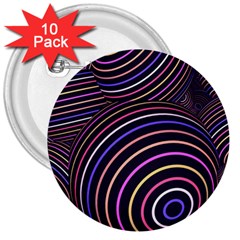 Abtract Colorful Spheres 3  Buttons (10 pack) 