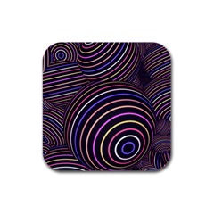 Abtract Colorful Spheres Rubber Square Coaster (4 Pack)  by Modern2018