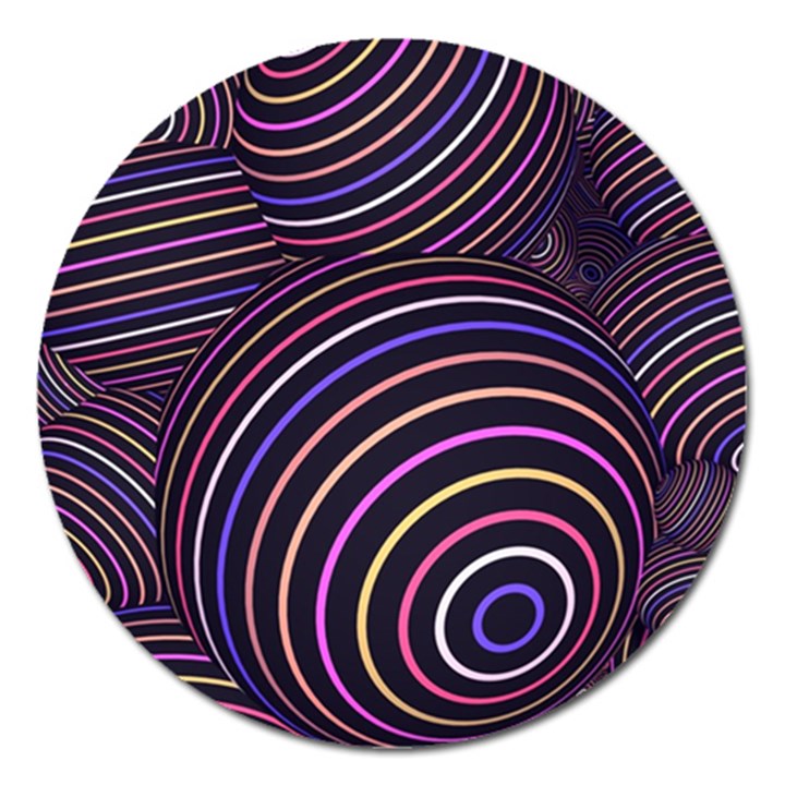 Abtract Colorful Spheres Magnet 5  (Round)