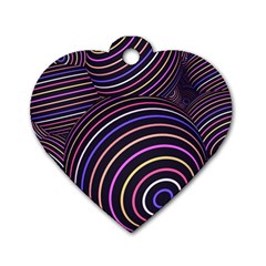 Abtract Colorful Spheres Dog Tag Heart (One Side)