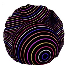 Abtract Colorful Spheres Large 18  Premium Round Cushions by Modern2018