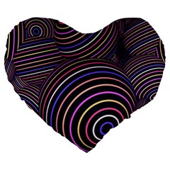 Abtract Colorful Spheres Large 19  Premium Flano Heart Shape Cushions