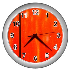 Abstract Orange Wall Clocks (silver)  by Modern2018