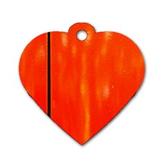 Abstract Orange Dog Tag Heart (one Side) by Modern2018