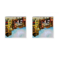 Architecture Art Blue Cufflinks (square) by Modern2018