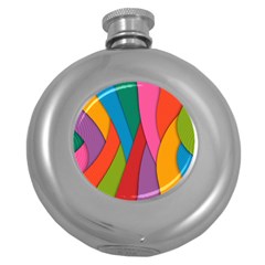 Abstract Background Colrful Round Hip Flask (5 Oz)