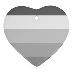 Elegant Shades Of Gray Stripes Pattern Striped Ornament (heart)