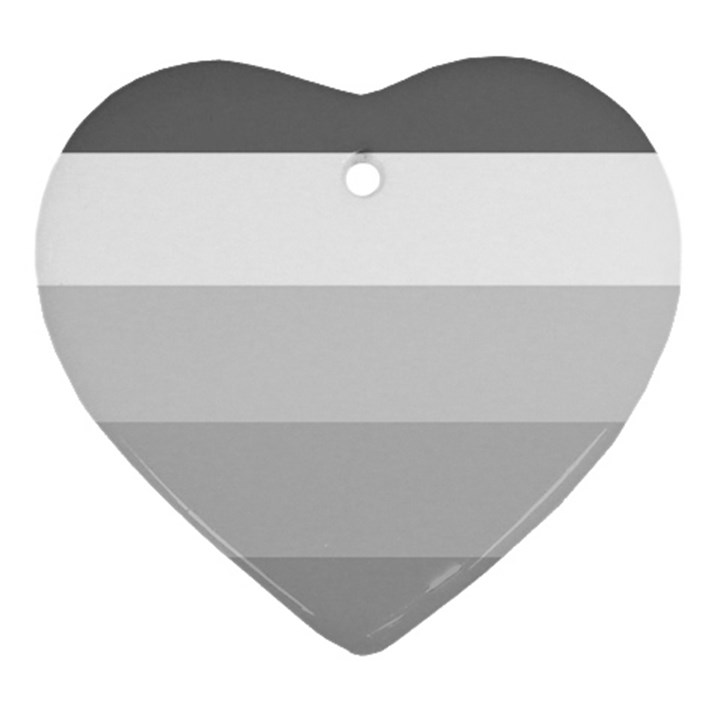 Elegant Shades Of Gray Stripes Pattern Striped Ornament (Heart)