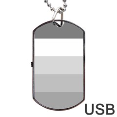 Elegant Shades Of Gray Stripes Pattern Striped Dog Tag Usb Flash (two Sides) by yoursparklingshop