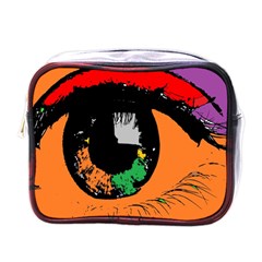 Eyes Makeup Human Drawing Color Mini Toiletries Bags by Simbadda