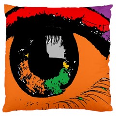Eyes Makeup Human Drawing Color Large Cushion Case (one Side) by Simbadda
