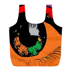 Eyes Makeup Human Drawing Color Full Print Recycle Bags (l)  by Simbadda