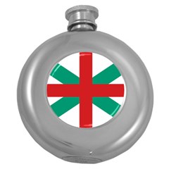 Naval Jack Of Bulgaria Round Hip Flask (5 Oz) by abbeyz71
