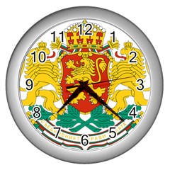 Coat of Arms of Bulgaria Wall Clocks (Silver) 