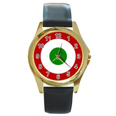 Roundel Of Burundi Air Force  Round Gold Metal Watch by abbeyz71