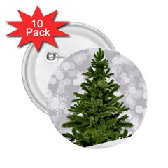 Christmas Xmas Tree Bokeh 2 25  Buttons (10 Pack) 