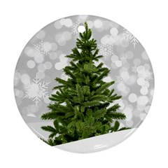 Christmas Xmas Tree Bokeh Round Ornament (two Sides)