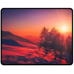 Italy Sunrise Sky Clouds Beautiful Double Sided Fleece Blanket (Medium) 