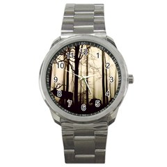 Forest Fog Hirsch Wild Boars Sport Metal Watch by Simbadda