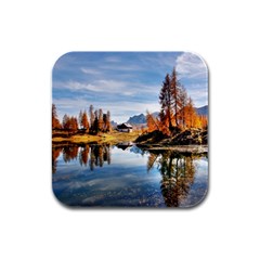 Dolomites Mountains Italy Alpine Rubber Square Coaster (4 Pack)  by Simbadda