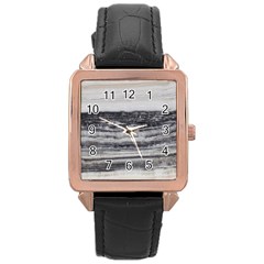 Marble Tiles Rock Stone Statues Pattern Texture Rose Gold Leather Watch  by Simbadda