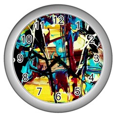 Dance Of Oil Towers 4 Wall Clocks (silver)  by bestdesignintheworld