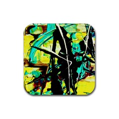 Dance Of Oil Towers 5 Rubber Coaster (square)  by bestdesignintheworld