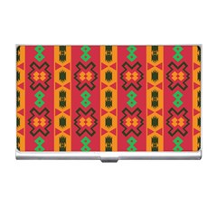 Tribal Shapes In Retro Colors                                 Business Card Holder by LalyLauraFLM