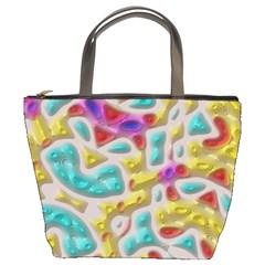 3d Shapes On A Grey Background                              Bucket Bag by LalyLauraFLM