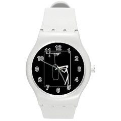 Drawing  Round Plastic Sport Watch (m) by ValentinaDesign