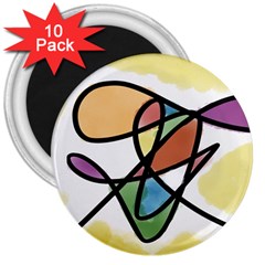 Abstract Art Colorful 3  Magnets (10 Pack)  by Modern2018