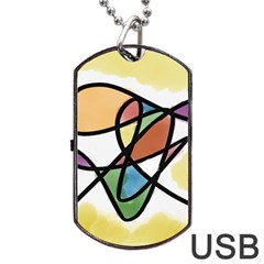 Abstract Art Colorful Dog Tag Usb Flash (one Side) by Modern2018