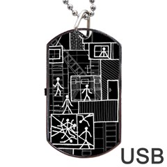 Drawing Dog Tag Usb Flash (two Sides) by ValentinaDesign
