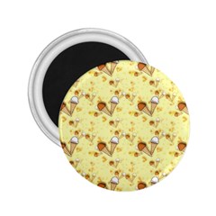 Funny Sunny Ice Cream Cone Cornet Yellow Pattern  2 25  Magnets by yoursparklingshop