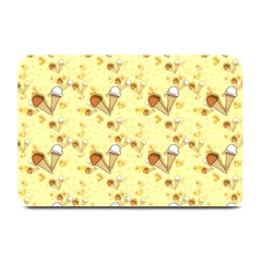 Funny Sunny Ice Cream Cone Cornet Yellow Pattern  Plate Mats by yoursparklingshop