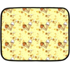 Funny Sunny Ice Cream Cone Cornet Yellow Pattern  Double Sided Fleece Blanket (mini)  by yoursparklingshop