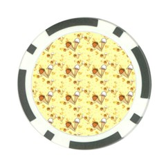 Funny Sunny Ice Cream Cone Cornet Yellow Pattern  Poker Chip Card Guard (10 Pack) by yoursparklingshop