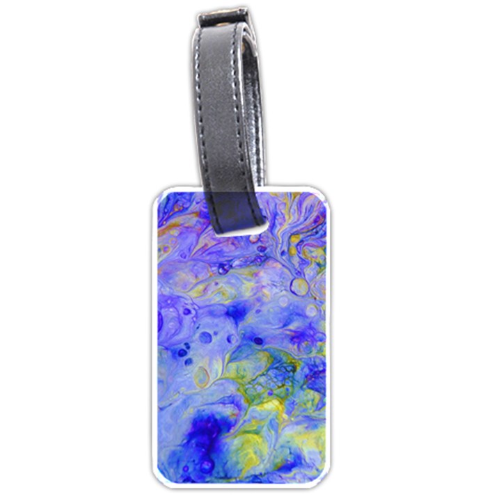 Abstract Blue Texture Pattern Luggage Tags (One Side) 