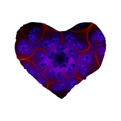 Fractal Mandelbrot Standard 16  Premium Flano Heart Shape Cushions by Simbadda