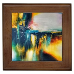 Art Painting Abstract Yangon Framed Tiles by Simbadda