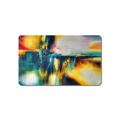 Art Painting Abstract Yangon Magnet (name Card) by Simbadda