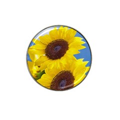 Sunflower Floral Yellow Blue Sky Flowers Photography Hat Clip Ball Marker (4 Pack) by yoursparklingshop