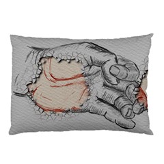 Hand Finger Drawing Fingernails Pillow Case by Simbadda