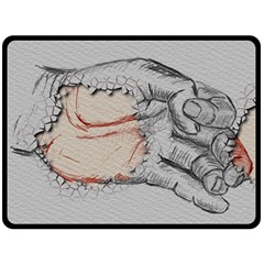 Hand Finger Drawing Fingernails Fleece Blanket (large) 