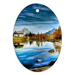 Dolomites Mountains Italy Alpin Ornament (oval) by Simbadda