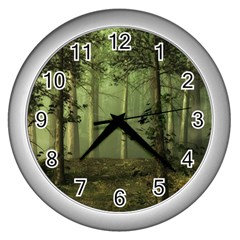 Forest Tree Landscape Wall Clocks (silver) 